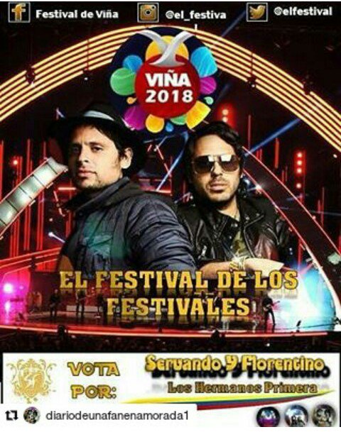 Rosana_007's tweet photo. @elfestival 5. Queremos ver a los Venezolanos @losprimera  @servando @florentino en #Viña2018. Gracias ♥♥♥ @oswaldopontejr https://t.co/HC55YHFGLM
