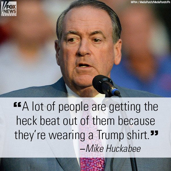 FoxNews's tweet image. .@GovMikeHuckabee on @POTUS's supporters falling prey to the "terrorism" of leftist radicals. bit.ly/2tzvekG