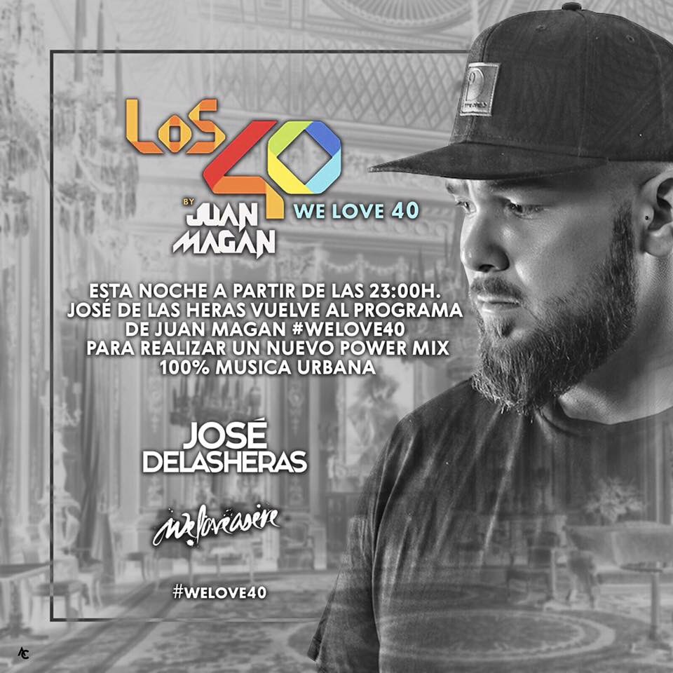 josedelasheras_'s tweet photo. HOLA AMIG@S‼️🎙A las 23:00 estaré en @Los40_Spain (93.9FM), en el programa del boss @juanmagan @WeLove40 @weloveasere. https://t.co/1teQsGoRKM