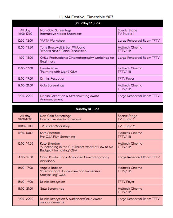 LUMAFilmFest's tweet photo. That's it for LUMA Day One! Please check out our list of events to find out what exciting stuff we've got on tomorrow! #LUMA2017 https://t.co/vmb64tDe31