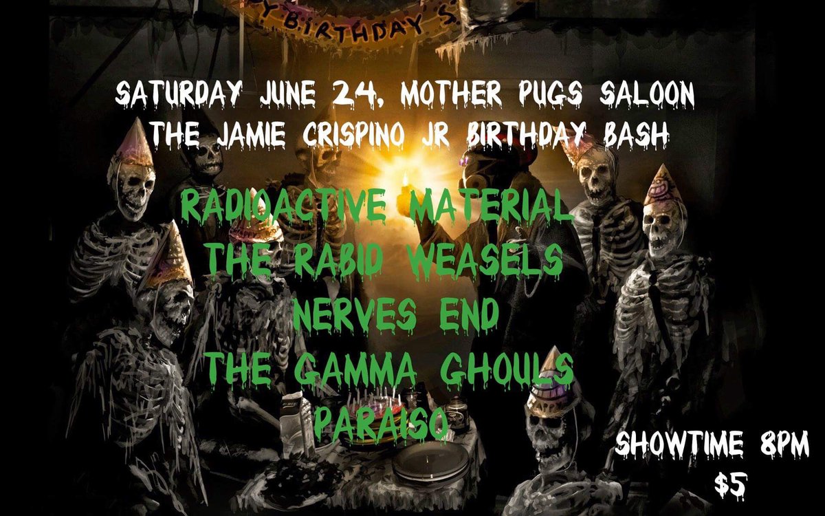RadioactiveMat7's tweet photo. A week away from a familiar place with familiar friends #radioactivematerial #motherpugs #supportlocalbands #punkrock #statenisland #live https://t.co/gABYtwlkFr