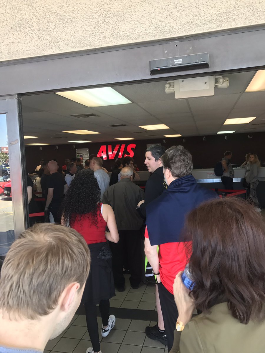 NealSperling's tweet photo. @Avis is there is a huge line. Why?! There must be a staffing problem if people are waiting 2 HOURS to get a rental car at LAX! https://t.co/8AnhlRhC6n