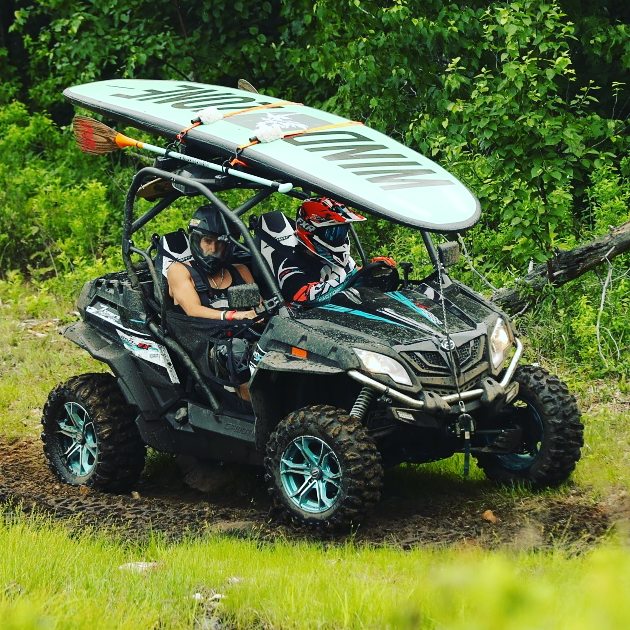 Cfmotowindzone's tweet photo. Fun continues. 2017 Do It For Dads ATV Ride of Hope. Eye-catching cargo. CFMOTO prototype paddleboard. #windzone #cfmotowindzone #livebeyond https://t.co/DeEIWd9WPm