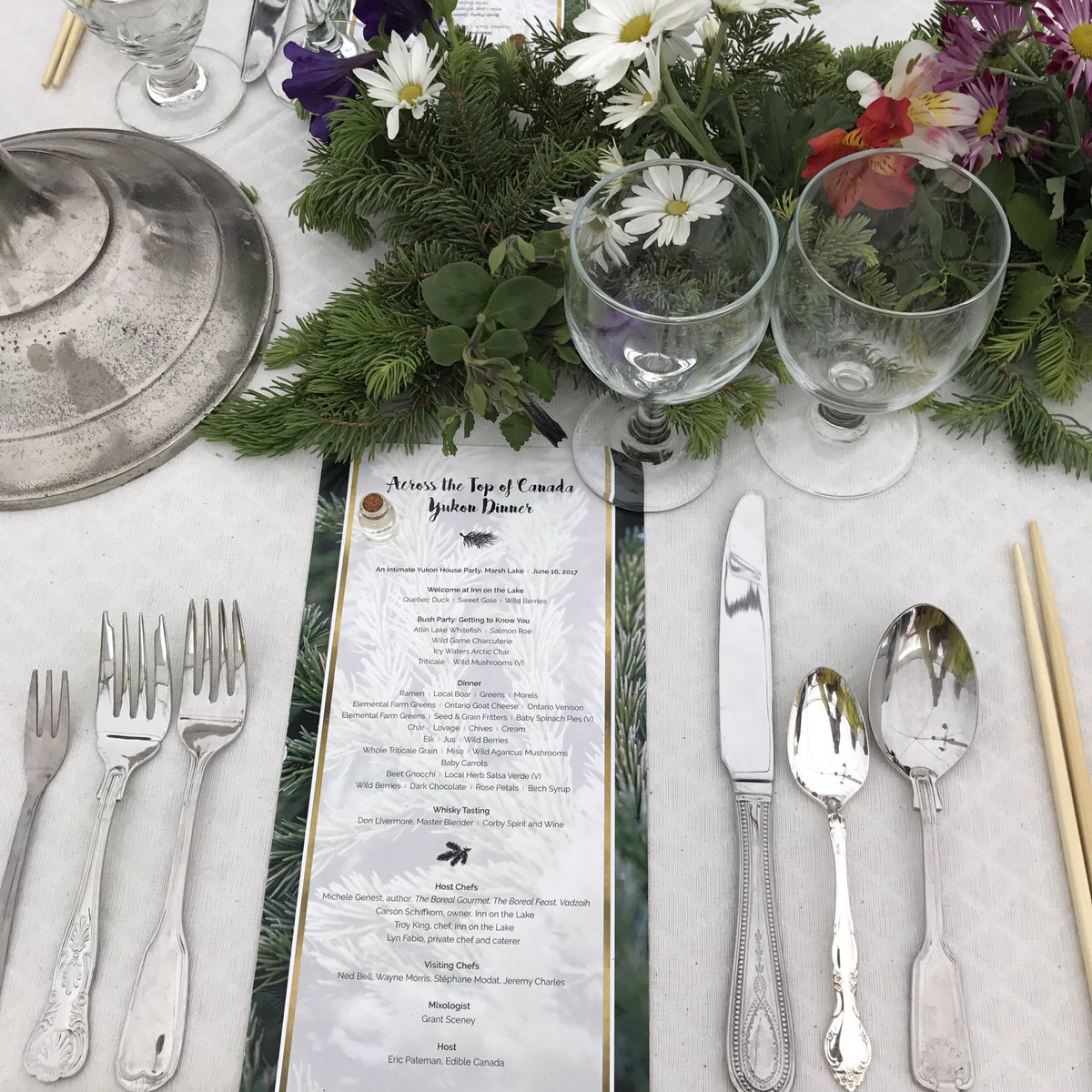 Incredible feast last night! Progressive dinner <a href="/innonthelake/">Inn On The Lake Yukon</a>  #tastethenorth2017 #acrossthetopofcanada #canada150 #discovercanada