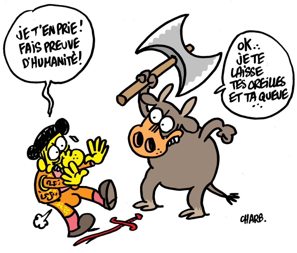 ornikkar's tweet photo. "La corrida, c'est de l'art" qu'ils disent ces tarés. (Merci Charb) https://t.co/C1YYgzcl1z
