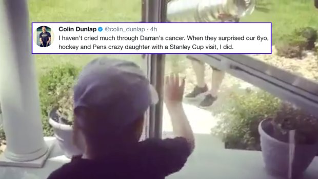 .<a href="/penguins/">Pittsburgh Penguins</a> equipment manager surprises Pittsburgh radio host's daughter battling cancer with Cup. VIDEO@ bardown.com/pens-equipment…