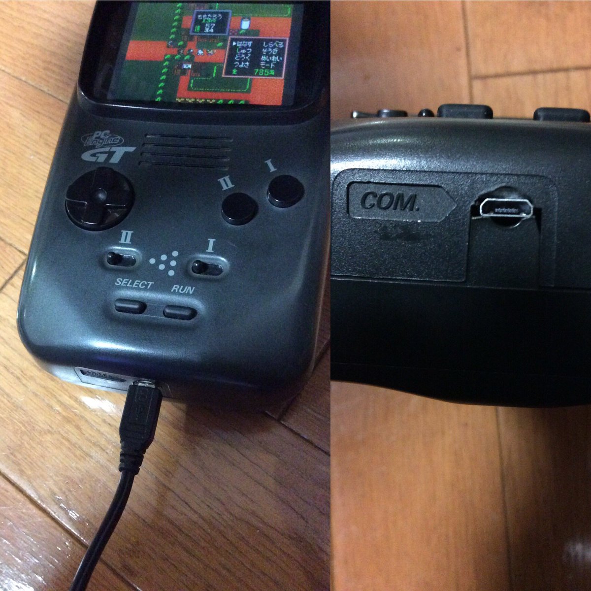 あらトモ 今まで保存してたpcエンジンgtを改造依頼かけて液晶だけでなくマイクロusbで給電可能になって快適に 元々は乾電池6本又はacアダプタのみしか駆動しなかったから数年かかってようやく現代仕様に復活