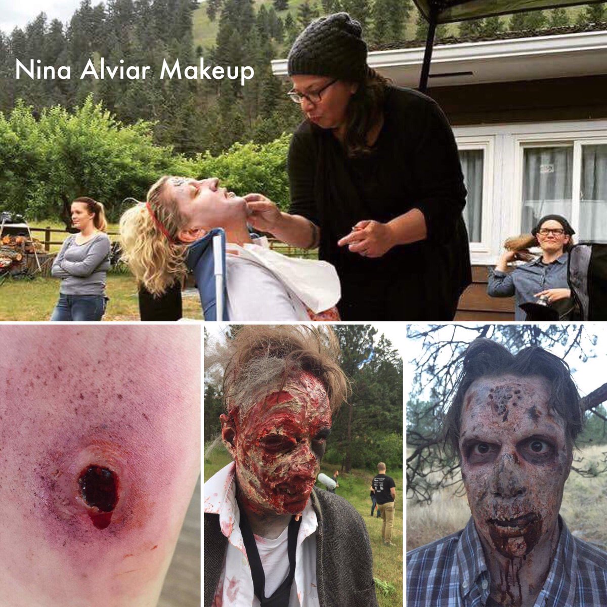 TheLastOKPlace's tweet photo. Keeping this gross and realist #hmu #zombiemakeup #makeup #zombies #wound #realistic https://t.co/0U4C8OKEfu