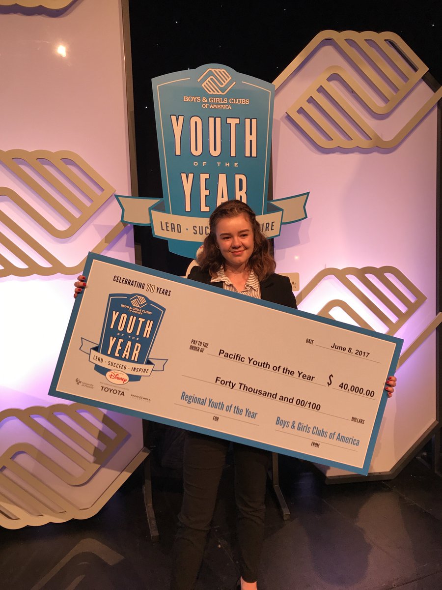 BGCA_Clubs's tweet photo. Our regional Youth of the Year celebrations have begun! Congrats to Pacific Youth of the Year Cassidy L! #YOY #GreatFutures https://t.co/RRsfu8vVeh