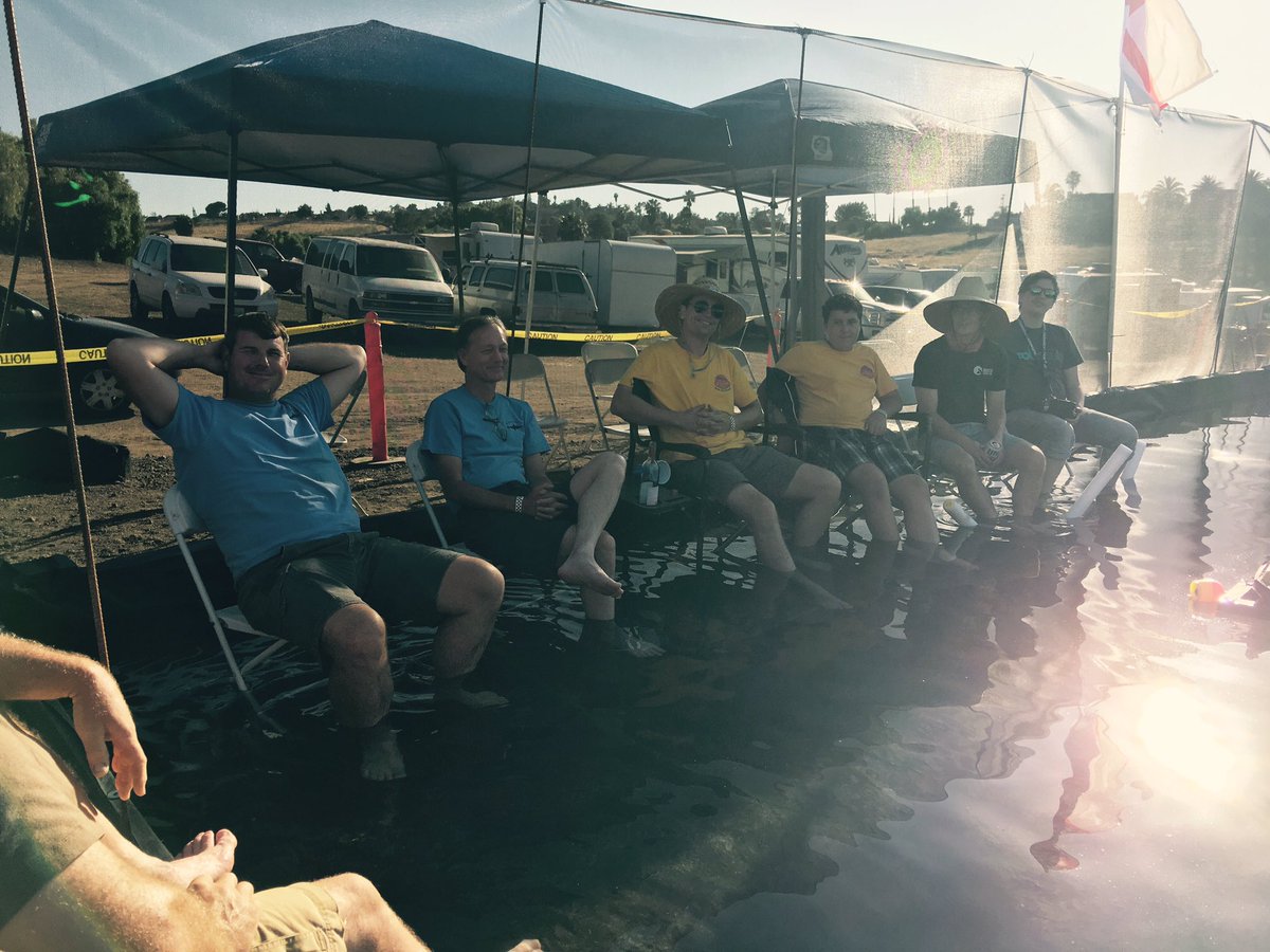 SDmakersguild's tweet photo. The cool down after the battle ponds. These guys have the right idea #ncmff #sdmakersguild https://t.co/6wdqqOa0yc