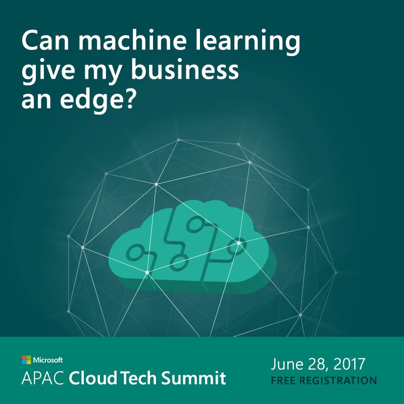 Microsoft_SG's tweet image. Want to know how to integrate AI-based services into your business apps? Learn more at the APAC #CloudTechSummit. msft.social/vAHwqI