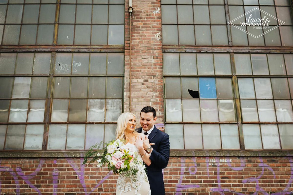I love how well they snuggle <3.
#brideandgroom #wedding #coloreddress #bluetux #urbanwedding #weddingstyle #laurelmcconnellphotography
