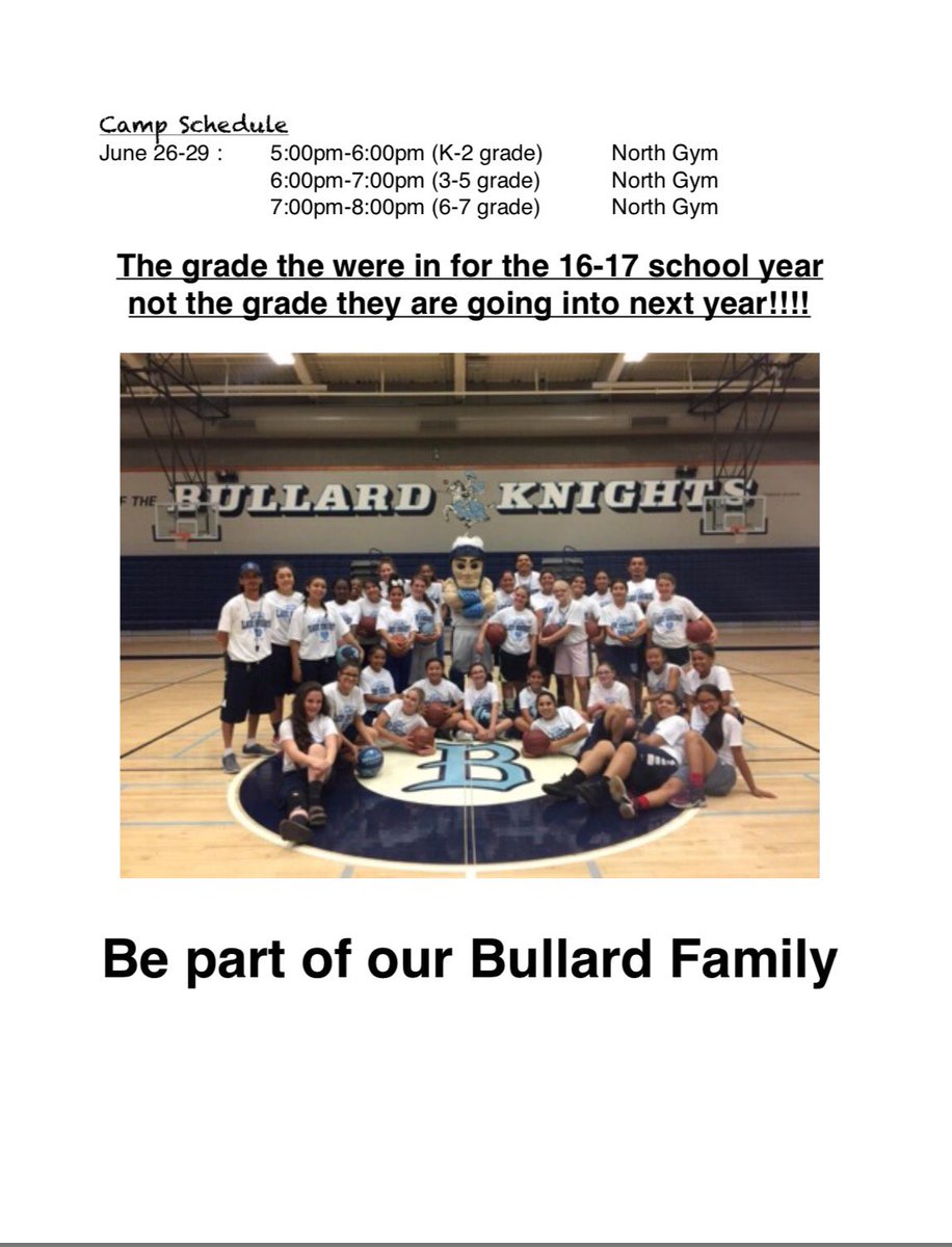 Our 2nd annual Girls summer basketball camp will begin next Monday please see flyer for more details....