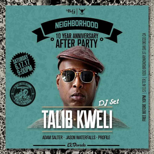 Looking forward to a DJ set by the one and only <a href="/TalibKweli/">Talib Kweli Greene</a> tonight!