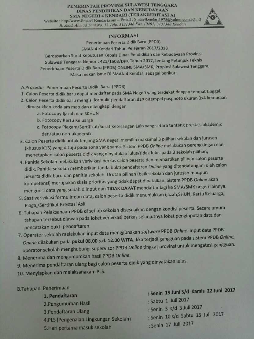 Info SMAN 4 Kendari tweet media