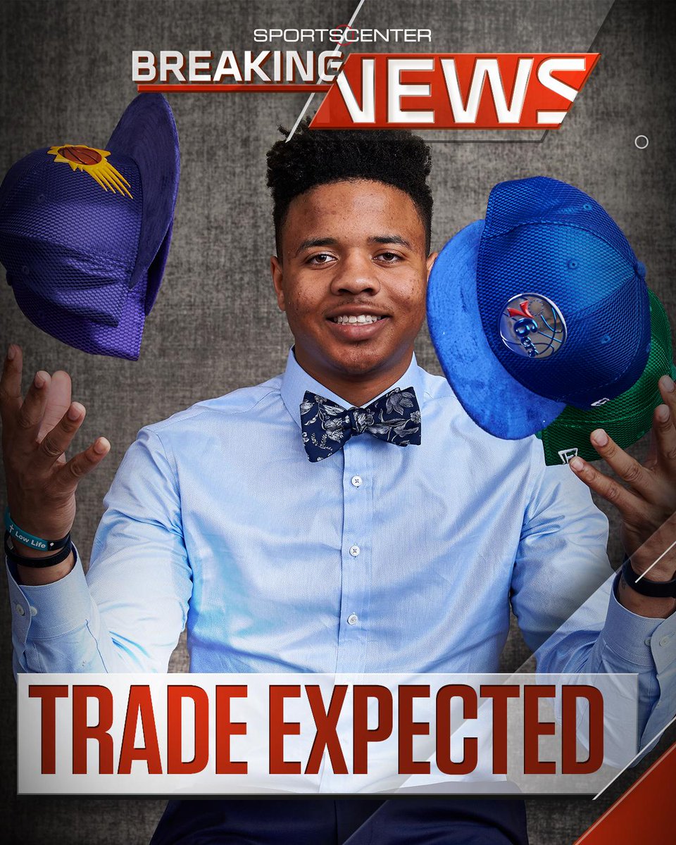 SportsCenter's tweet photo. Breaking: Sources say Celtics and 76ers have agreed in principle trade picks in the NBA draft. Philly plans to take Markelle Fultz at No. 1. https://t.co/eh3ACk2ZIi