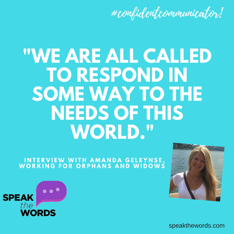 speakwordscom's tweet photo. INTERVIEW: Get a sneak-peek of our latest #confidentcommunicator interview with Amanda of #workingfororphansandwidows #speakthewords https://t.co/aKAw4SGAcu