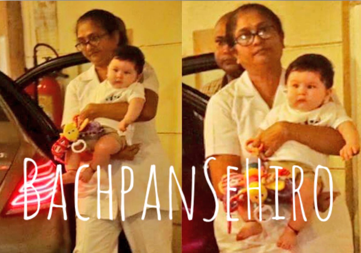 BachpanSeHiro's tweet photo. Here comes the new picture of baby #Taimur! 😍😍 this little cupcake has got the best of #Kareena &amp; #Saif ❤️ awwdorable munchkin! 😍 https://t.co/4wduFcefvP