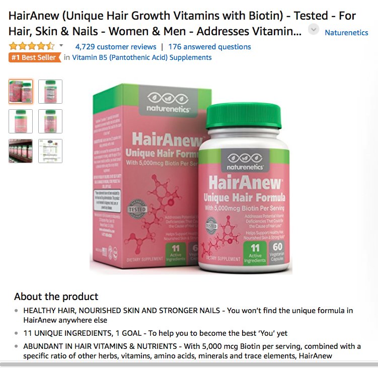 makewagers's tweet image. Daily Deal, HairAnew Unique Hair Growth Vitamins with Biotin ➡ amazon.com/gp/product/B00… 🔙  #Hair #Skin #Nails #Women #Men #Love #Healthy RT💗