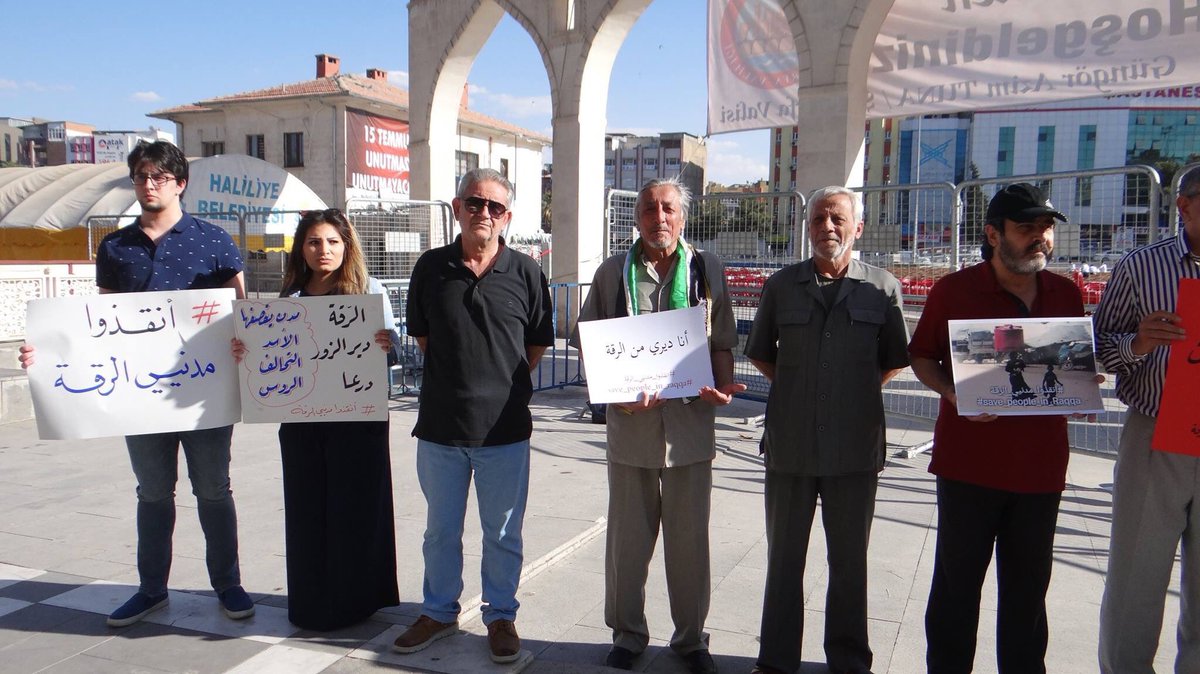 hasan_almousa1's tweet photo. Photos of a #Protest yesterday in # Şanlıurfa #Turkey demanded to the civilians in "#Raqqa" and protect the not killing them by airstrikes https://t.co/diFmQBMExI