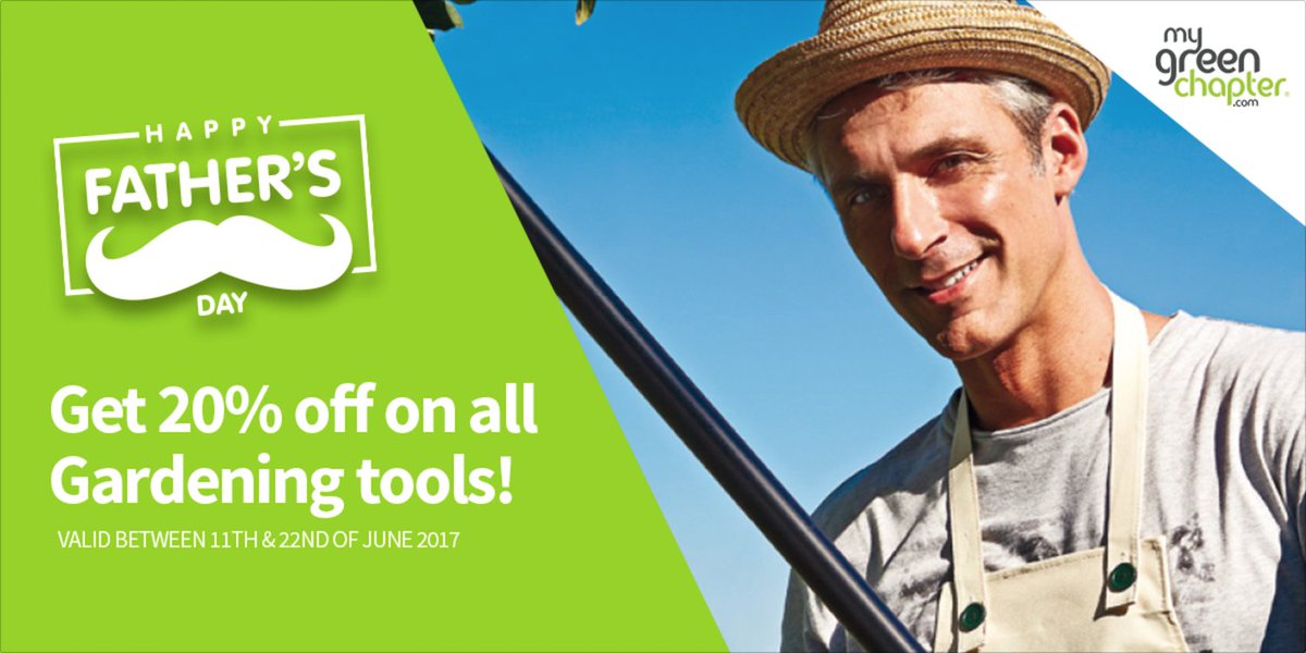 MyGreenChapter's tweet photo. Looking for a great #FathersDay gift? Look no further, we've got 20% off all gardening tools! #MyGreenChapter https://t.co/VcXkZ15hM5