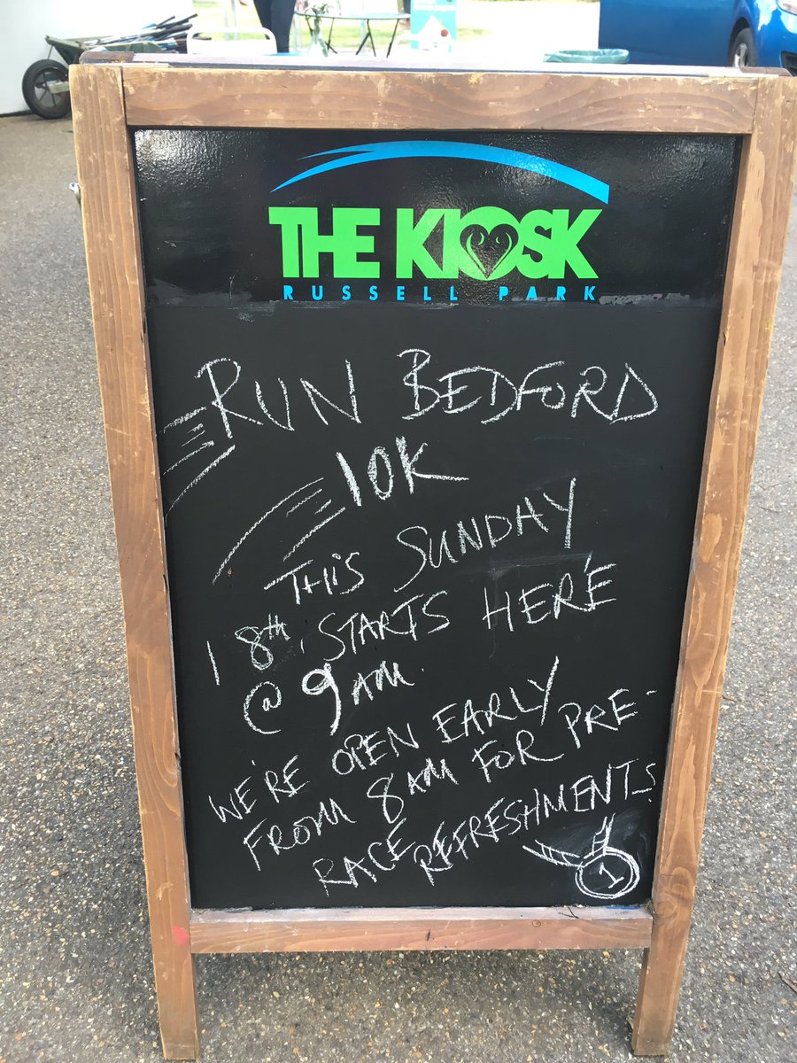 kioskinthepark's tweet photo. So excited to be supporting @runbedford today. Participating or spectating - stay hydrated. It is going to be HOT! We'll be open from 8am https://t.co/N1wBNbEcKx