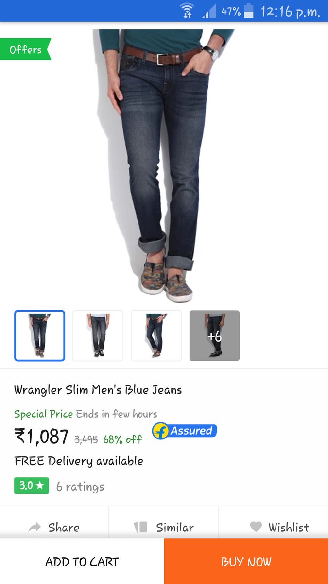 Cloud9Offers's tweet photo. Good looking #wrangler blue jeans for 900 with phone pe off

Buy now : https://t.co/hKCjgHQjTV

All sizes available. https://t.co/8G36dZ0OiN