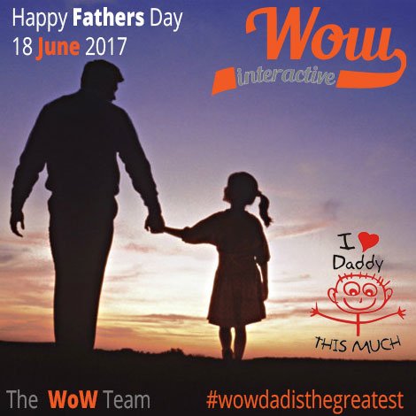 WOW_Interactive's tweet photo. Wishing all the dads out there a Happy Fathers day #WOWinteractive #FathersDay #WOW #FamilyTime #Dads https://t.co/tnPcYLdZ8P