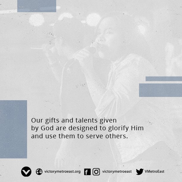 VMetroEast's tweet photo. Our God-given gifts were designed to glorify God and point others to Christ. These are meant to serve one another. #ForwardSeriesPH https://t.co/yet41mS7rG