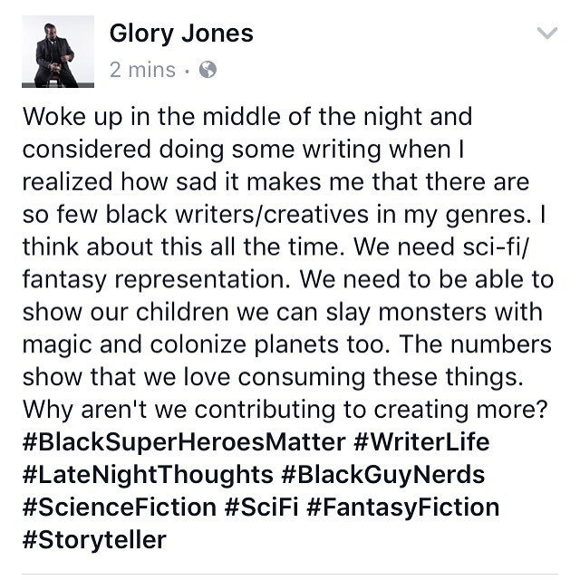 JTGloryJones's tweet photo. #BlackSuperHeroesMatter #WriterLife #LateNightThoughts #BlackGuyNerds #ScienceFiction #SciFi #FantasyFiction #Stor… https://t.co/mx9FztCuPU https://t.co/VTdEY4j0gz
