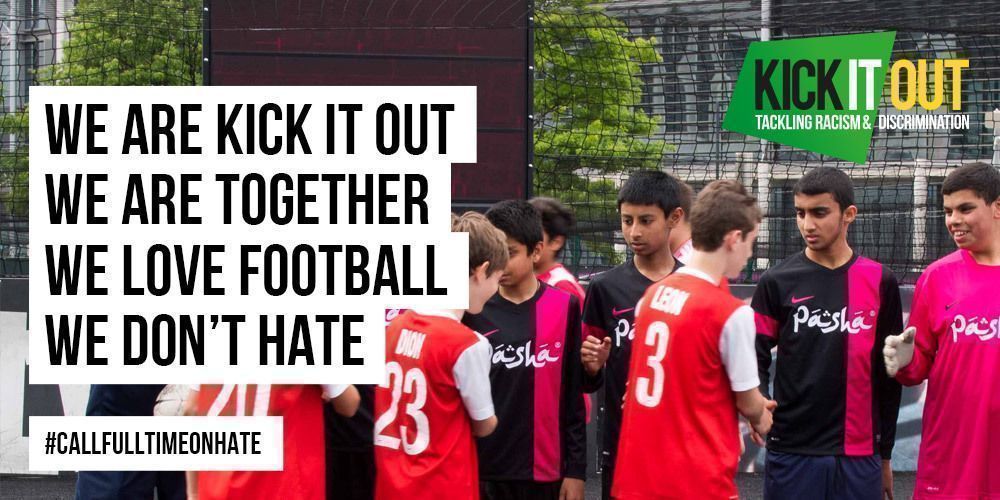 kickitout's tweet photo. We must rid our game of discrimination and prejudice.
It's time for football to unite and #CallFullTimeOnHate https://t.co/vt40NYgdnb