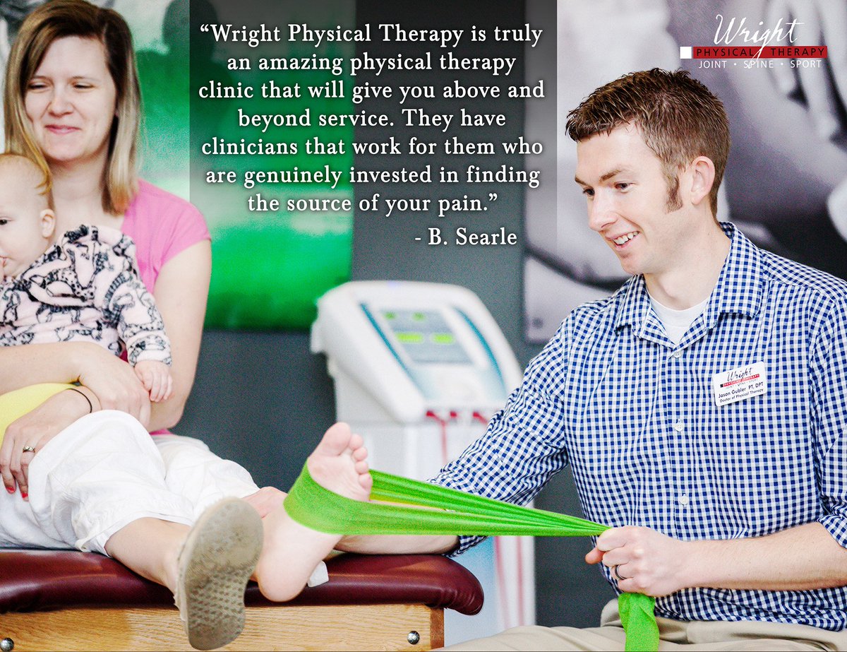 WrightPhysical's tweet photo. "Wright Physical Therapy is truly an amazing physical therapy clinic that will give you above and beyond service." - B. Searle https://t.co/jL0qpzQwsW
