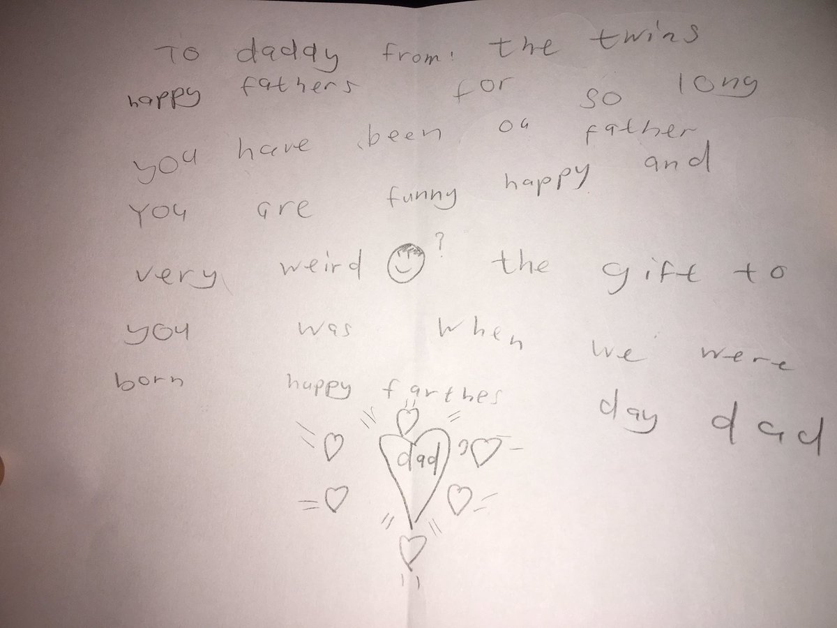 FagriSem's tweet photo. From our twins to a very grateful dad. I'm sure @NuraanSoeker put them up to this 😄love all three of you madly ❤️ https://t.co/h14w78dSb4