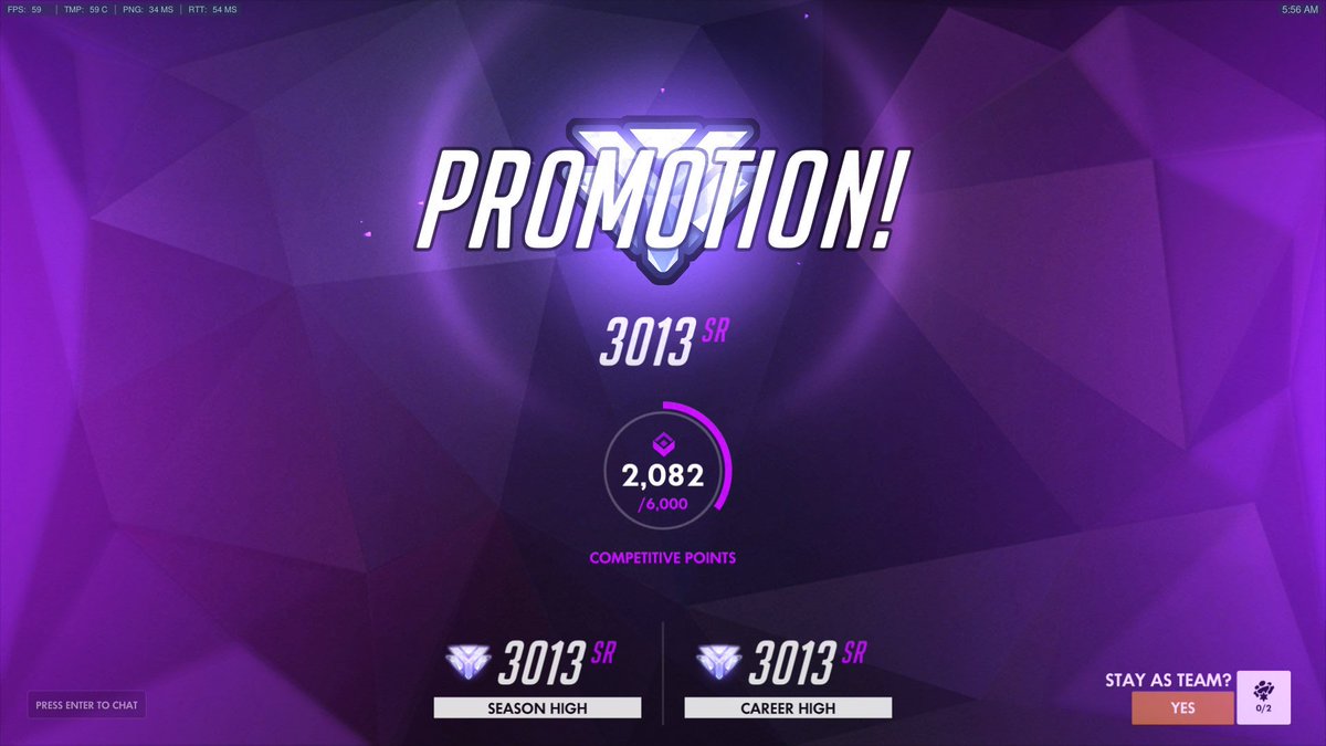 ItsTheYoshi's tweet photo. I FINALLY GOT DIAMOND!! @PlayOverwatch https://t.co/twLRm18rfV