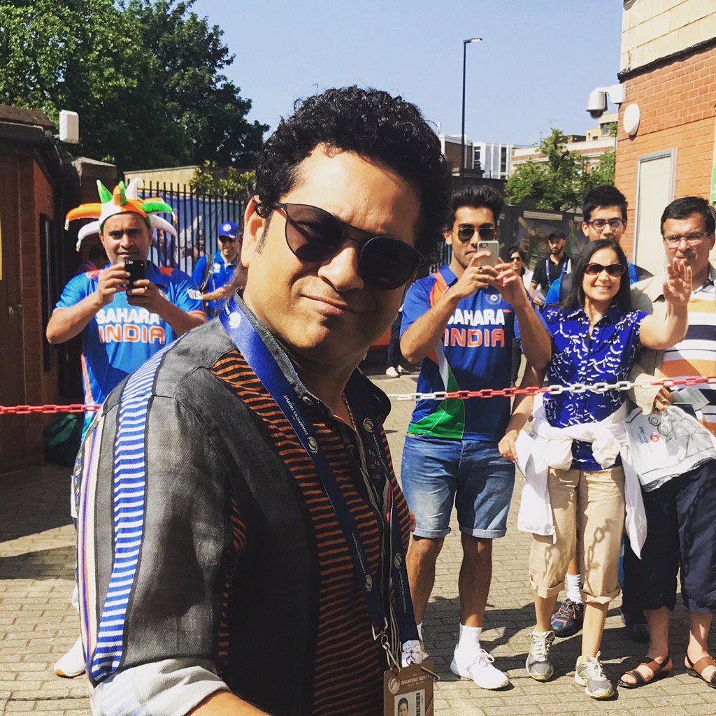 #ct17 Sachin arrives