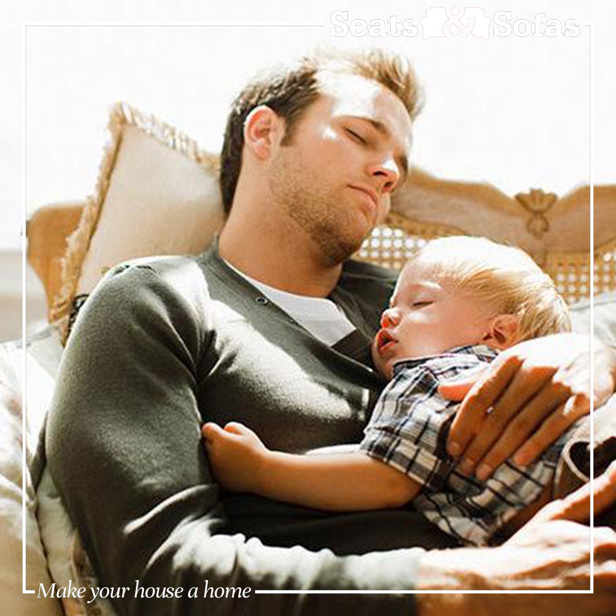 Seatsandsofasuk's tweet photo. Dad, today is all about you and the sofa is all yours (almost). Happy Father's Day! https://t.co/63pCEfqAOy