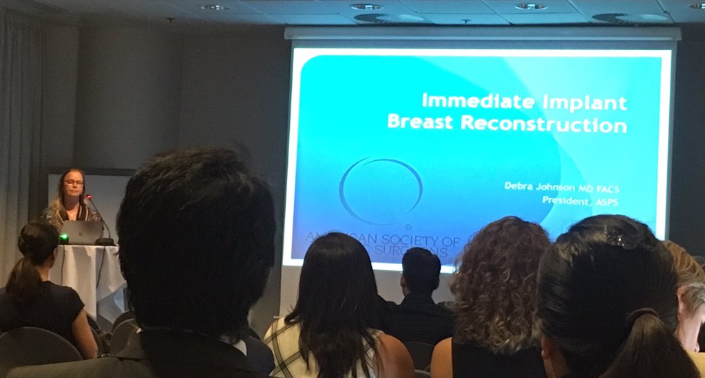 alexbucknor's tweet photo. Excellent talk by @DebraJohnsonMD on implants &amp; IBR at #helsinkiplastic  #womenplasticsurgeons @drheatherfurnas @Dr_SamuelLin https://t.co/AOi2pvqIDp