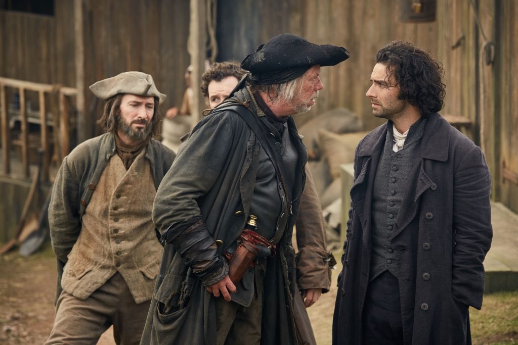 PowerofPoldark's tweet image. Photo: @mammothscreen #SeanGilder #Tholly with #AidanTurner #Ross old friends reunite #Poldark