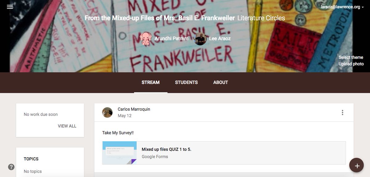 LeeAraoz's tweet photo. This is a GAME-CHANGER!!
Student-Created Google Classroom Classes for Literature Circles
#aussieED #edchatNZ
https://t.co/8VofalzqXr https://t.co/tlt3Uc4lqA