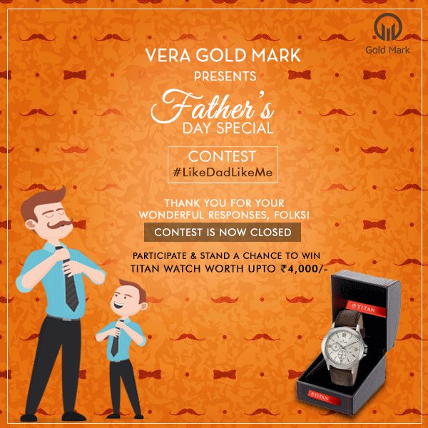 veragoldmark's tweet photo. #FathersDay #VeraGoldMark #LikeDadLikeMe Thank u for participating lovely people. Contest is now CLOSED. We'll announce the winners soon😀 https://t.co/0ia6ZhqsjG