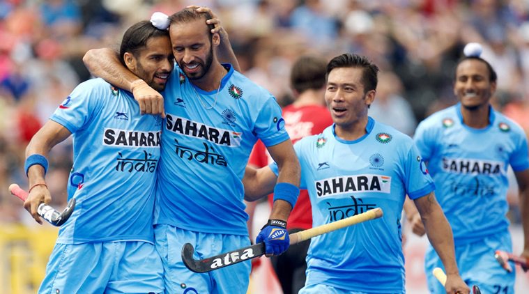 Beingind's tweet photo. Our men in blue winning it on a different pitch, not leaving any mauka unturned! 

#HockeyWorldLeague2017 #INDvPAK #IndiaVsPakistanFinal https://t.co/PUTrr6Wp77