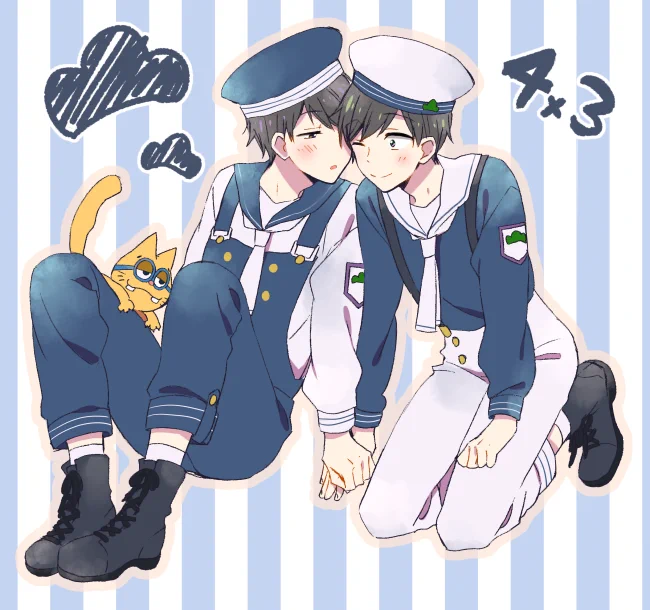 去年、機会を逃して描けなかったマリン松の一チョロ。この衣装の弟組だけデザインがちょっとずつ違うの可愛い… 
