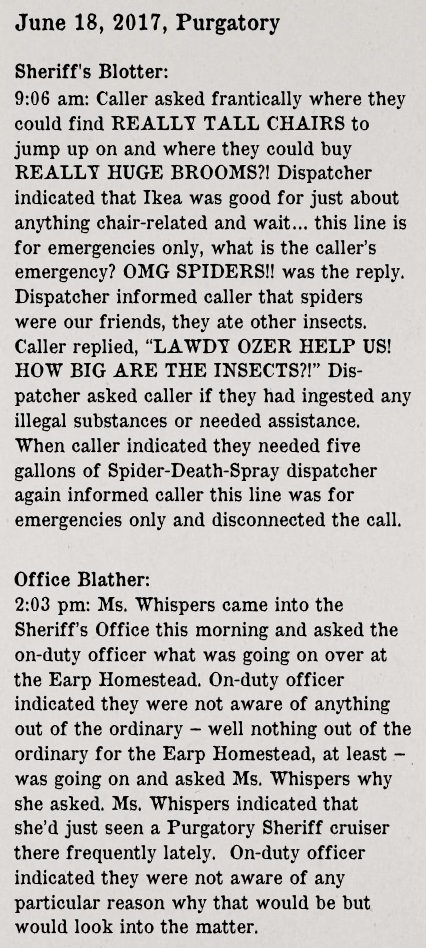 nedleysoffice's tweet photo. #PurgatoryPoliceBlotter #WynonnaEarp #SoMuchToReportOn #SoLetsGetStarted https://t.co/ja19wRjOIG