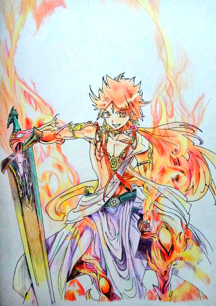 使ってません V Twitter Part6アリババ 炎の羽衣は 雑に描いちゃいましたね E 武器化魔装の応用もいいですが やっぱり大剣の方がカッコイイですね 他にも載せてるので 興味のある方フォローお願いします かっこいいと思ったらいいね マギ