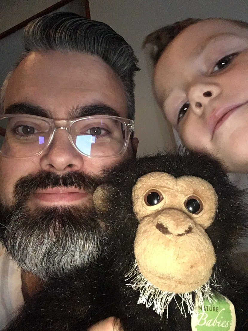 ChadHarwell's tweet image. Father's Day gift from my son. Parker says "he looks like you." #samebeard #looklikeamonkey
