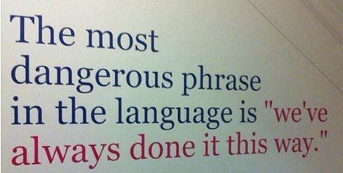 This is when  #disruption is called for ! Out with the old , in with the new and innovative!