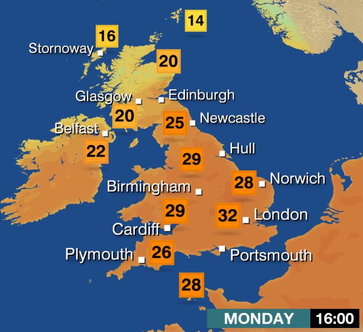 c Weather Cooler Fresher Weather Won T Spread Far Beyond Northern Scotland On Monday And In The South It Could Be Even Hotter Than Today Ben R T Co Lutnbovyzm