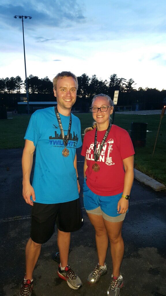 GrammarNerd23's tweet photo. Had fun with @kistnerlm and fam last night #run4toops #perseverance https://t.co/JZfwjiewQr