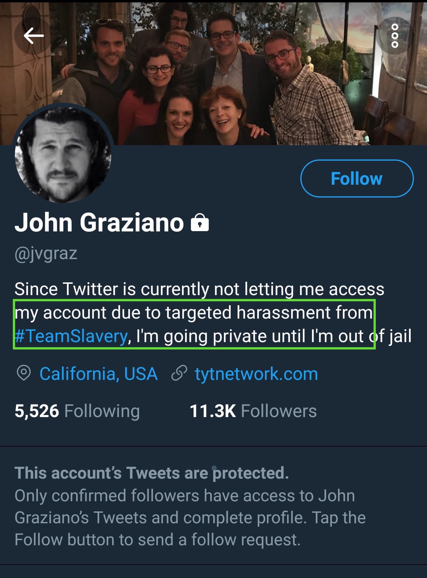 greg. on Twitter: "John Graziano apologized for #TeamSlavery remark? No.  https://t.co/lzQN1a1BNE" / Twitter