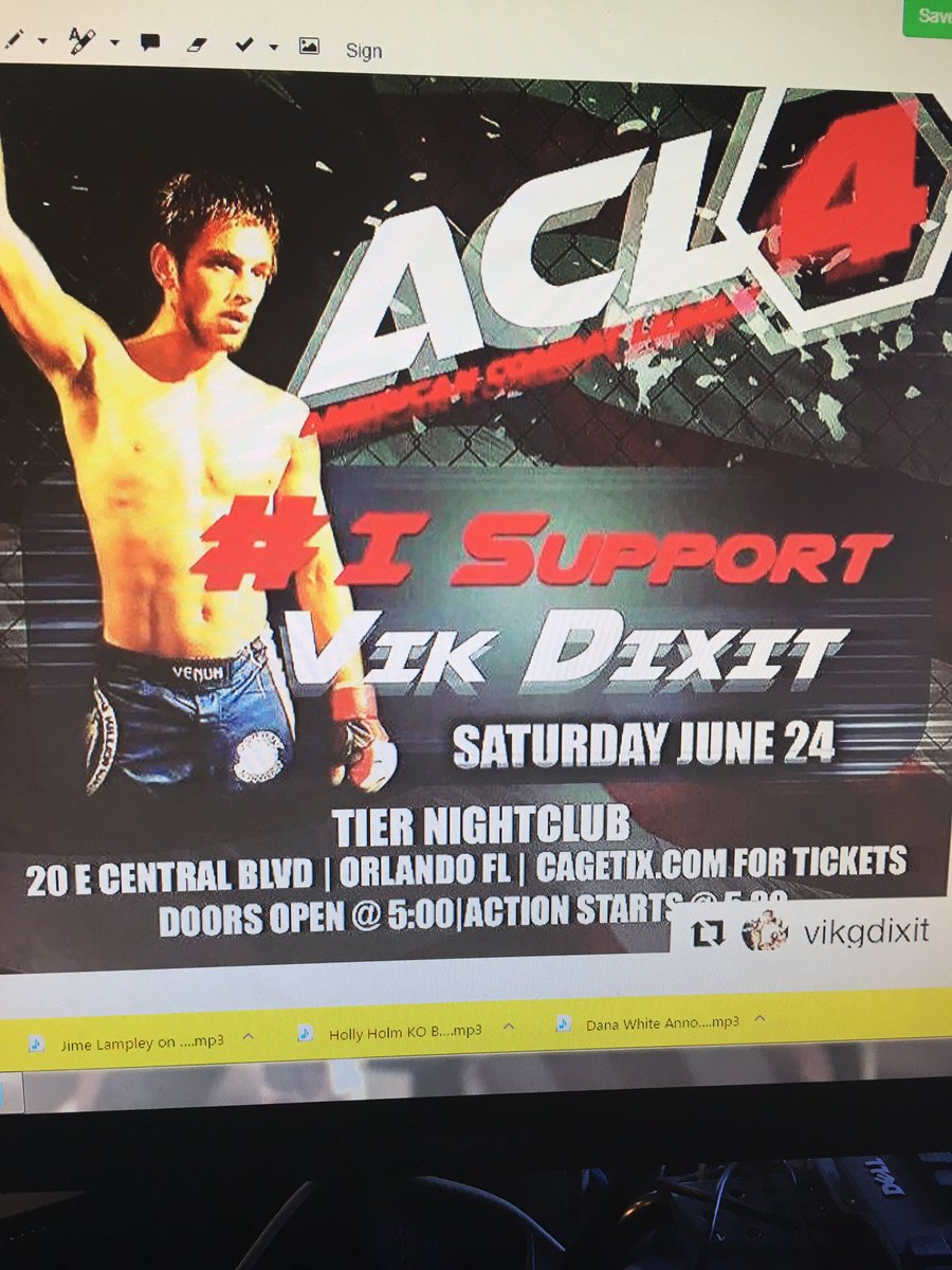 MyNameIsWojcik's tweet photo. Vik Dixit of #ACL4 6/24 Orlando joins @MMATalkShow @TheLegalManMarc next @MoneyTalk1010 103.1FM/1010AM #ISupportVikDixit https://t.co/OJDFb5Sqmp